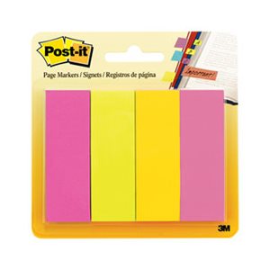 POST-IT NOTES, Page Flag Markers, Assorted Brights, 50 Strips / Pad, 4 / Pack