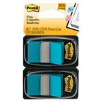 POST-IT NOTES, Page Flag MARKERS, in Dispenser, Bright Blue, 100 Flags / Dispenser