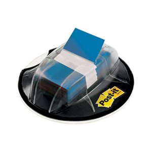 POST-IT NOTES, Page Flag Markers, in Desk Grip Dispenser, 1" x 1.75", Blue, 200 / Dispenser