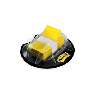 POST-IT NOTES, Page Flag Markers in Desk Grip Dispenser, 1" x 1.75", Yellow, 200 / Dispenser