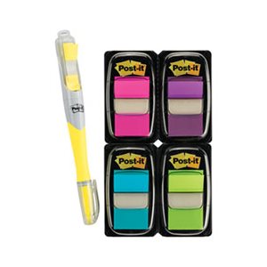 POST-IT NOTES, Page Flag Markers, Value Pack, Assorted Colors, 200 Flags & Highlighter w / 50 Flags