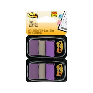 POST-IT NOTES, Page Flag Markers in Dispenser, Purple, 100 Flags / Dispenser, 2 / pack