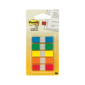 POST-IT NOTES, Page Flag Markers in Portable Dispenser, Five Standard Colors, 20 Flags / Color