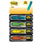 POST-IT NOTES, PAGE FLAG MARKERS, Arrow Message, .5", "Sign & Date", 4 Bright Colors, 80 / Pack