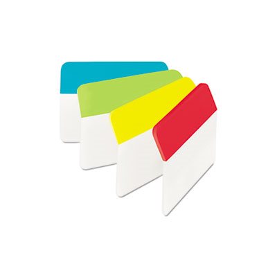 FILE TABS, POST-IT, Angled, 2" x 1.5", Solid, ASSORTED BRIGHT COLORS, 24 / Pack