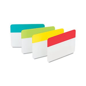 File Tabs, POST-IT,  2" x 1.5", ASSORTED BRIGHT COLORS,  24 / Pack