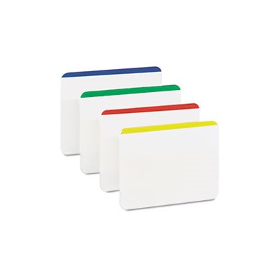 File Tabs, POST-IT,  2" x 1.5", Lined, Assorted Primary Colors, 24 / Pack