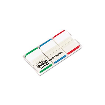 File Tabs, POST-IT, 1" x 1.5", Lined, Blue / Green / Red, 66 / Pack