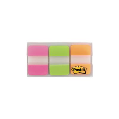 File Tabs, POST-IT, 1" x 1.5", Assorted FLUORESCENT Brights, 66 / Pack