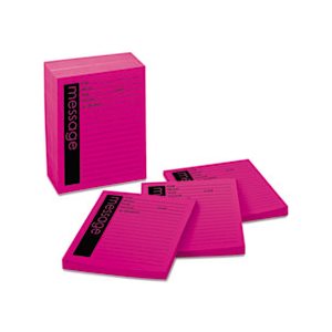 POST-IT NOTES, MESSAGE PAD, Self-Stick, 4" x 5", Pink, 50-Sheet, 12 / Pack