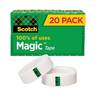 TAPE, INVISIBLE, Magic Tape, Value Pack, .75" x 1000", 1" Core, Clear, 20 / Pack