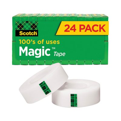 TAPE, INVISIBLE, Magic Tape, Value Pack, .75" x 1000", 1" Core, Clear, 24 / Pack