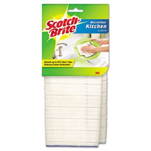 CLEANING CLOTH, Kitchen, Microfiber, White, 2 / Pack, 12 Packs / Carton