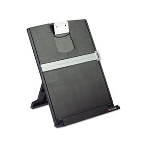 COPYHOLDER, Fold-Flat, Freestanding, Desktop, Plastic, 150 Sheet Capacity, Black