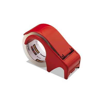 DISPENSER, Compact and Quick Loading, for Box Sealing Tape, 3" Core, Plastic, Red