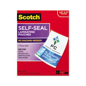 LAMINATING POUCHES, Self-Sealing, 9.5 mil, 9.3" x 11.8", 25 / Pack