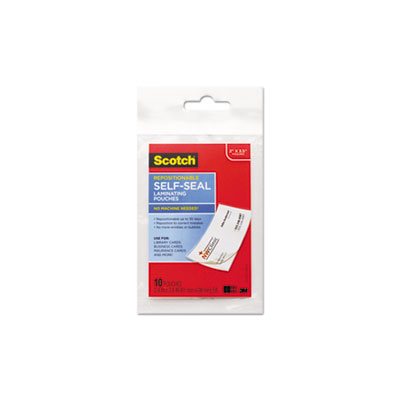 LAMINATING POUCHES, Self-Sealing, 9 mil, 3.8" x 2.4", Business Card Size, 10 / PACK