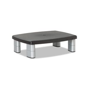 MONITOR STAND, Adjustable Height, 15" x 12" x 2.625" to 5.875", Black / Silver