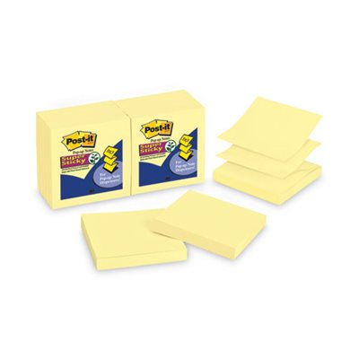 POST-IT NOTES, Pop-up REFILL, 3" x 3", Canary Yellow, 90-Sheet, 12 / Pack