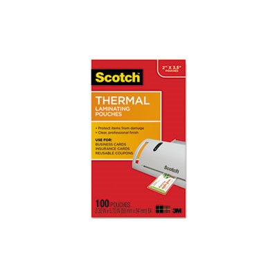 LAMINATING POUCHES, THERMAL, Business Card Size, 5 mil, 3.75" x 2.375", 100 / Pack