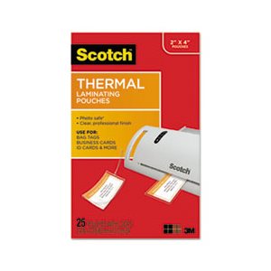 LAMINATING POUCHES, THERMAL, Luggage Tag Size, 5 mil, 4.2" x 2.5", 25 / Pack