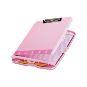 CLIPBOARD BOX, Breast Cancer Awareness, 3 / 4" Capacity, 8.5" X 11", Pink