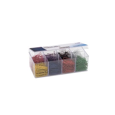 CLIPS, Plastic Coated, Paper Clips, No. 2 Size, Assorted Colors, 800 / Pack