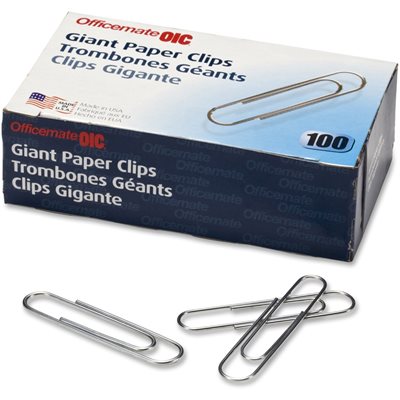 CLIP, PAPER, GEM, JUMBO, 100 / BOX, 10 BOX / PACK