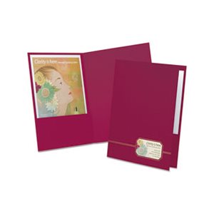 PORTFOLIO, BUSINESS, Monogram Series, Cover Stock, Burgundy / Gold, 4 / Pack