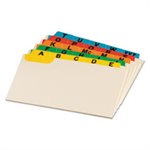 Index Card Guides, Laminated Tab, Alpha, 1 / 5 Tab, Manila, 4" x 6", 25 / Set