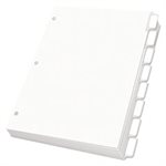 DIVIDERS, LABEL, Customizable, Self-Stick, 8-Tab, Letter, White, 5 Sets