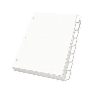 DIVIDERS, LABEL, Customizable, Self-Stick, 8-Tab, Letter, White, 5 Sets