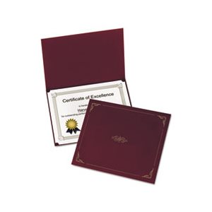 HOLDER, Certificate, 11.25" x 8.75", Burgundy, 5 / Pack