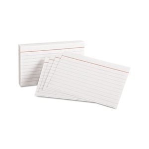 INDEX CARDS, RULED,  3" x 5", White, 100 / Pack