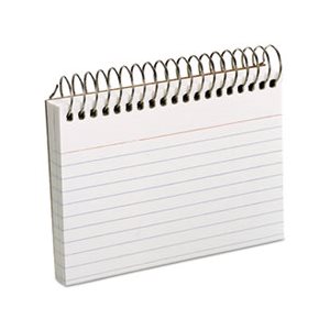 INDEX CARDS, Spiral, 3" x 5", WHITE, 100 CARDS