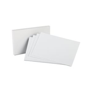 INDEX CARDS, Unruled, 5" x 8", White, 100 / Pack