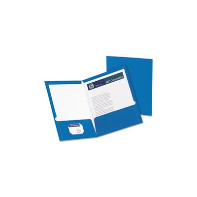 FOLDER, High Gloss, Laminated, Paperboard, 100-Sheet Capacity, Blue, 25 / Box