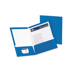FOLDER, High Gloss, Laminated, Paperboard, 100-Sheet Capacity, Blue, 25 / Box