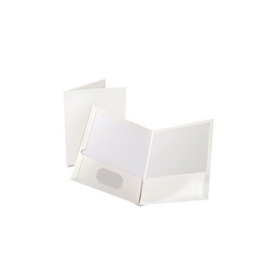 FOLDER, High Gloss, Laminated, Paperboard, 100-Sheet Capacity, White, 25 / Box