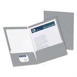 FOLDER, High Gloss, Laminated, Paperboard, 100-Sheet Capacity, Gray, 25 / Box