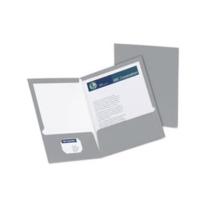 FOLDER, High Gloss, Laminated, Paperboard, 100-Sheet Capacity, Gray, 25 / Box