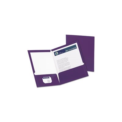 FOLDER, High Gloss, Laminated, Paperboard, 100-Sheet Capacity, Purple, 25 / Box