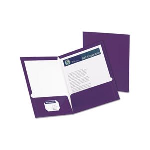 FOLDER, High Gloss, Laminated, Paperboard, 100-Sheet Capacity, Purple, 25 / Box