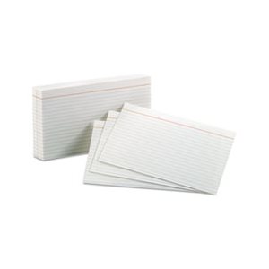 INDEX CARDS, Ruled, 5" x 8", White, 100 / Pack