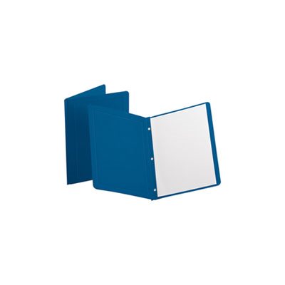 Report Cover, 3 Fasteners, Panel and Border Cover, Dark Blue, 25 / Box