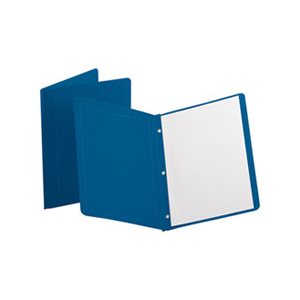 Report Cover, 3 Fasteners, Panel and Border Cover, Dark Blue, 25 / Box