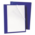 REPORT COVER, CLEAR FRONT, PressLock, Prong Clip, Letter, .5" Capacity, Blue, 25 / Box