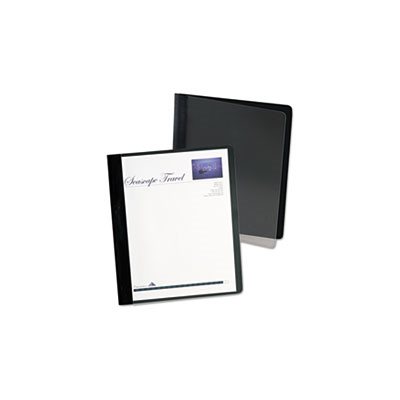 REPORT COVER, CLEAR FRONT, Extra-Wide, Letter Size, Black, 25 / Box