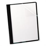 REPORT COVER, Clear Front, 3 Fasteners, Letter, .5" Capacity, Black, 25 / Box