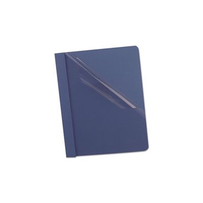 REPORT COVER, Clear Front, 3 Fasteners, Letter, .5" Capacity, Dark Blue, 25 / Box